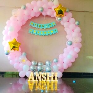 Lively Lights & Balloons Naming Ceremony Ring Balloon Decoration