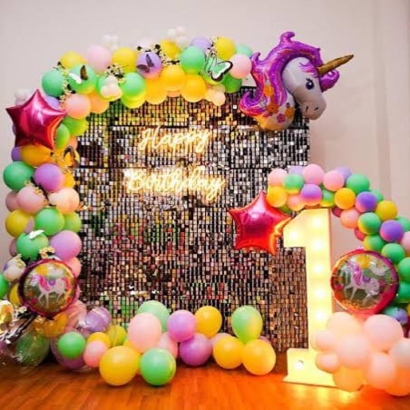 Sweet Surprise Set Unicorn Theme Happy Birthday Balloon Decoration