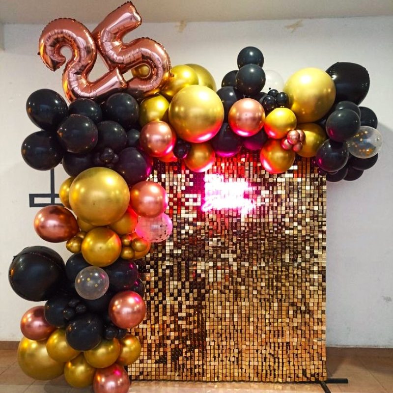 Delightful Décor Sequal Bacdrop Birthday Balloon Decoration
